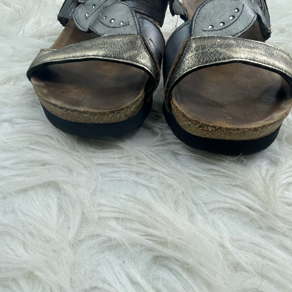 Naot Kimberly Metallic Leather Rhinestone  Cork Sandals - Picture 4 of 11